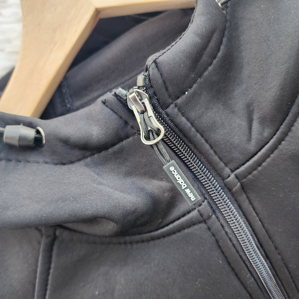 New Balance Mens Full Zip Hooded Black Jacket - Picture 5 of 7